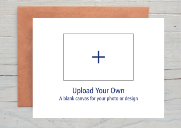 Selected blank canvas image on card selection