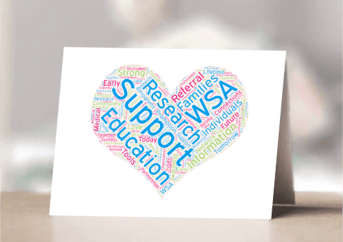WSA Word Heart Card