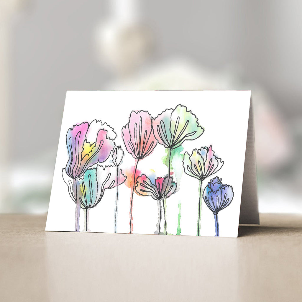 Water Color Flowers freeshipping - SimplyNoted