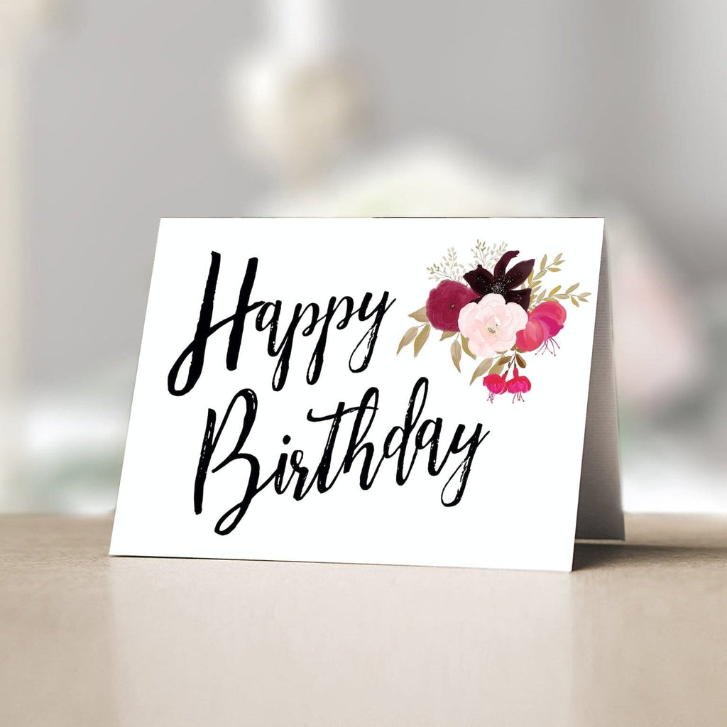 Happy Birthday Brush & Flower freeshipping - SimplyNoted