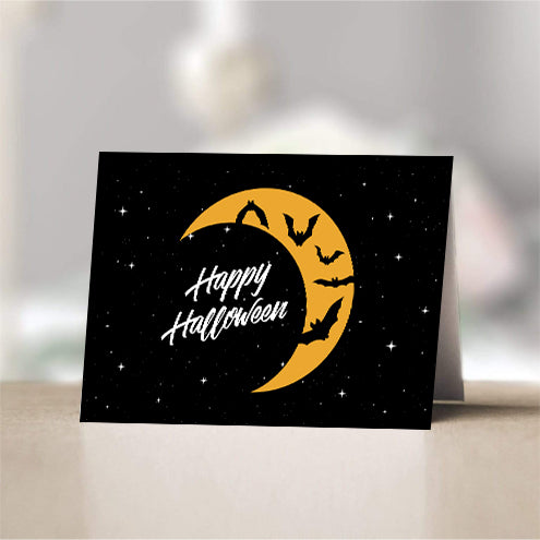 Happy Halloween Moon and Bats freeshipping - SimplyNoted