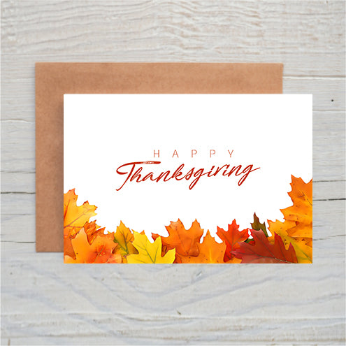 Happy Thanksgiving Orange Leaves freeshipping - SimplyNoted
