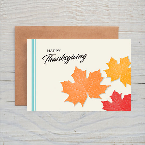 Happy Thanksgiving Three Leaves freeshipping - SimplyNoted