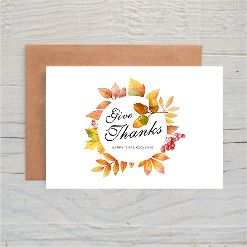 Give Thanks and Wreath freeshipping - SimplyNoted