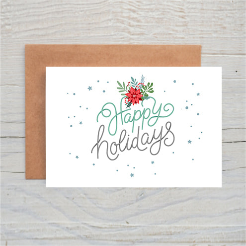 Happy Holidays Stars and Snow freeshipping - SimplyNoted