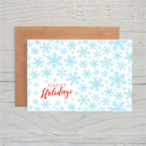 Happy Holidays Blue Snowflakes freeshipping - SimplyNoted