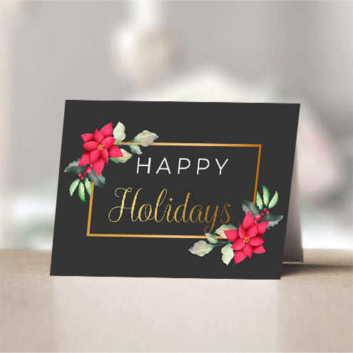 Happy Holiday Gold Border freeshipping - SimplyNoted