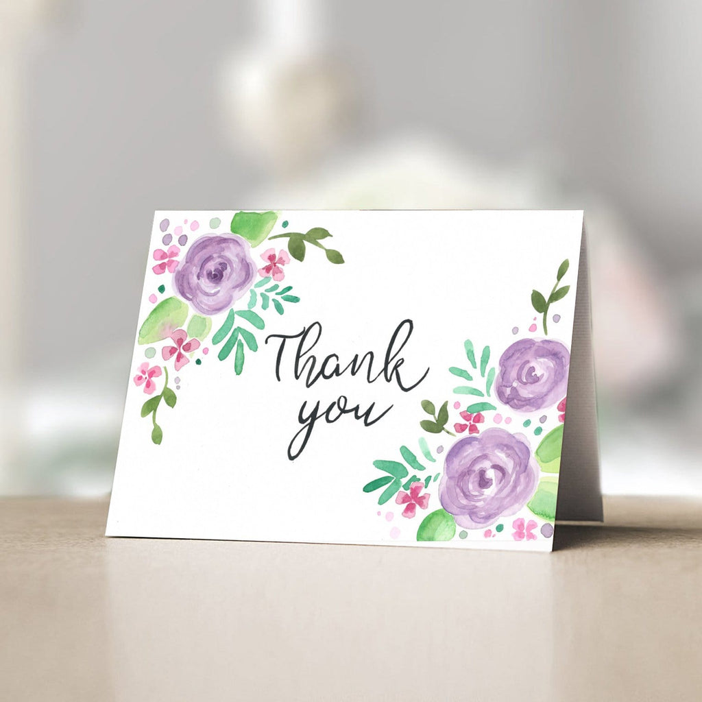 Thank You Purple & Red Flower freeshipping - SimplyNoted